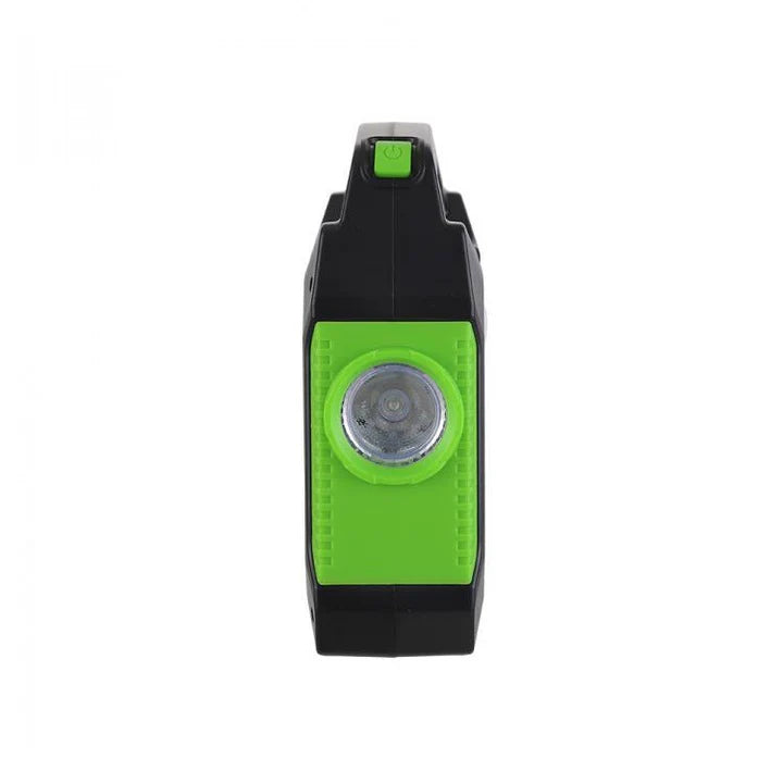 Lanternă Multifuncțională cu Panou Solar, USB, 10W – Verde.