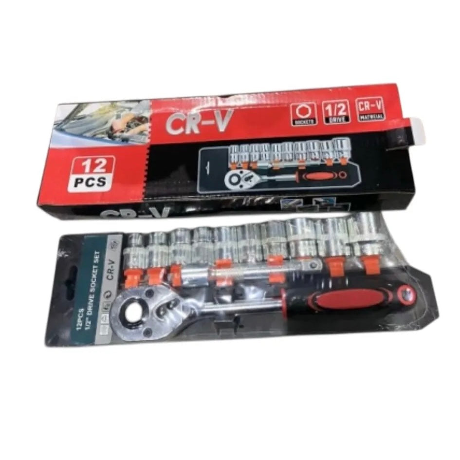 Set De Chei Tubulare Și Clichet 1\2" 12Buc