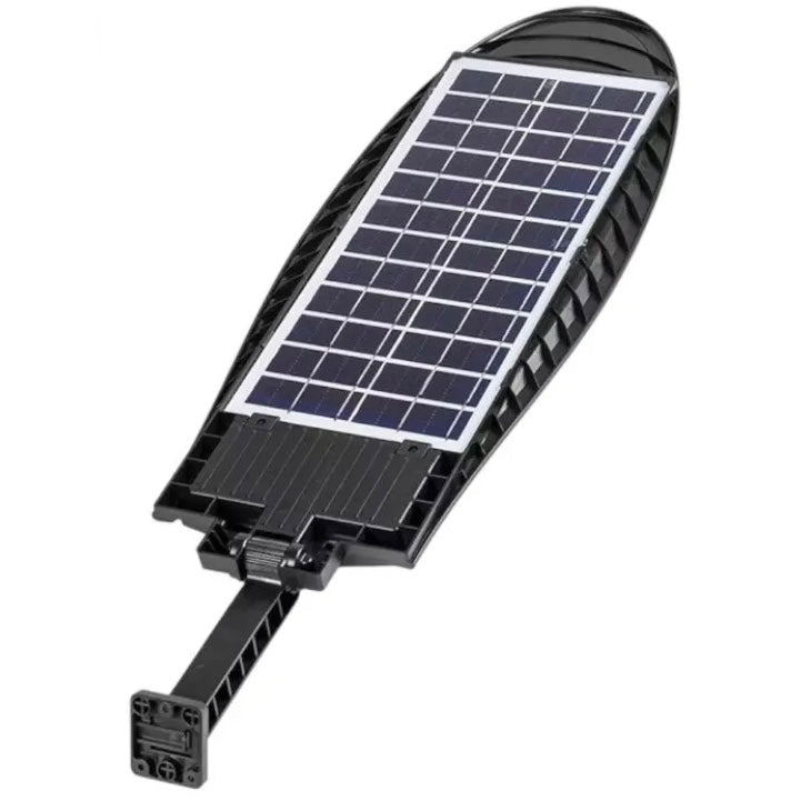 Lampa Stradala Cu Incarcare Solara, Cu Senzor de Miscare 8 LED Lense, 60W, Negru