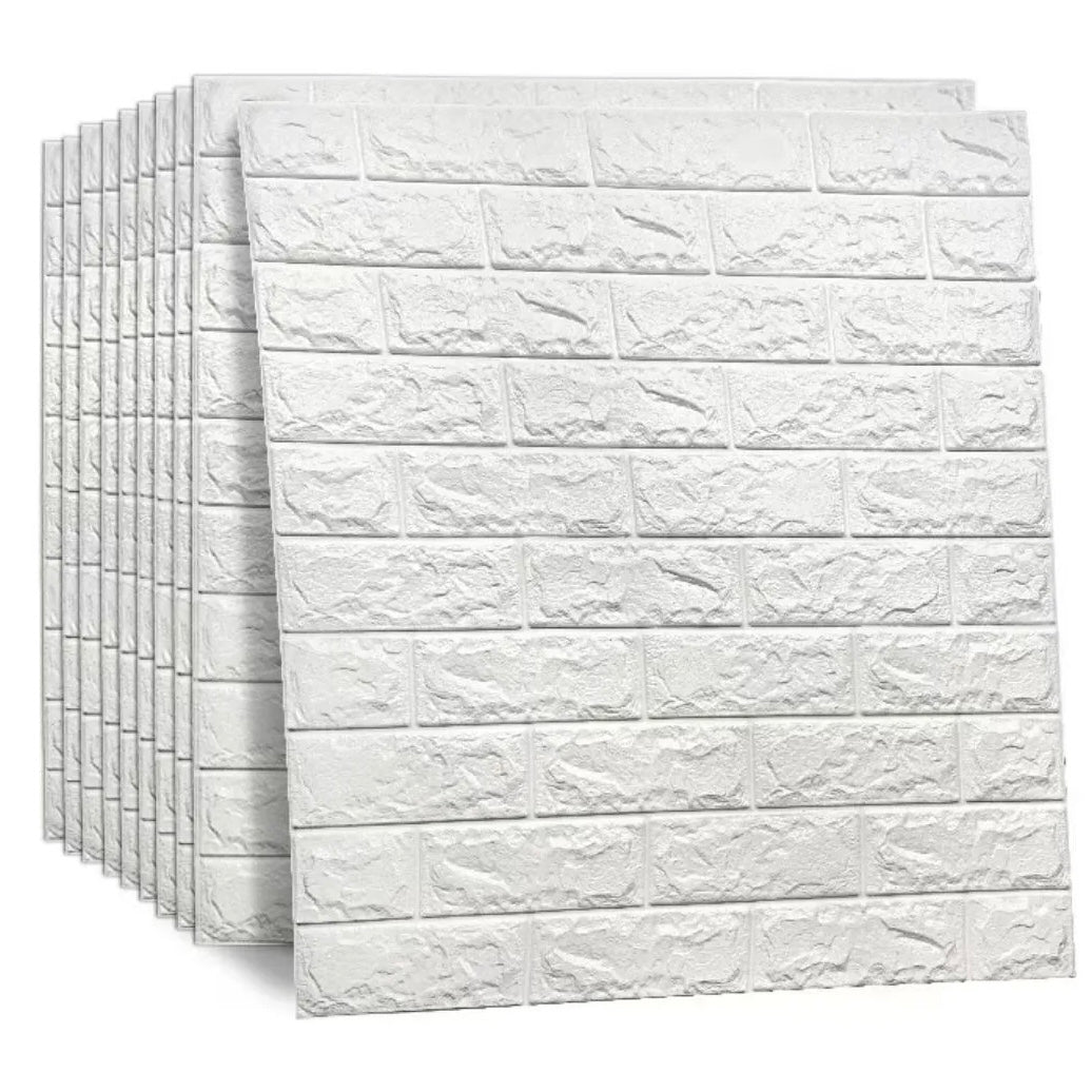 Tapet Alb Caramida 3D- 70X77