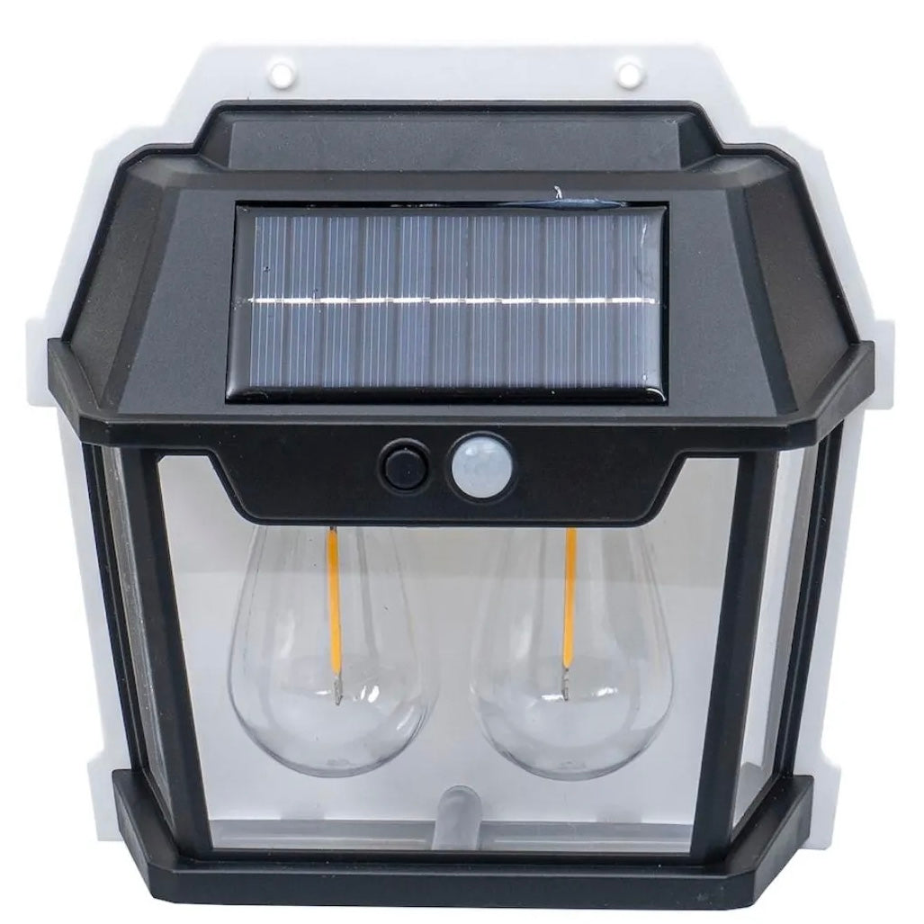 Lampa Solara de Perete-cu 2 Becuri LED, Putere 28W, Senzor de Miscare, 3 Moduri de Lumina