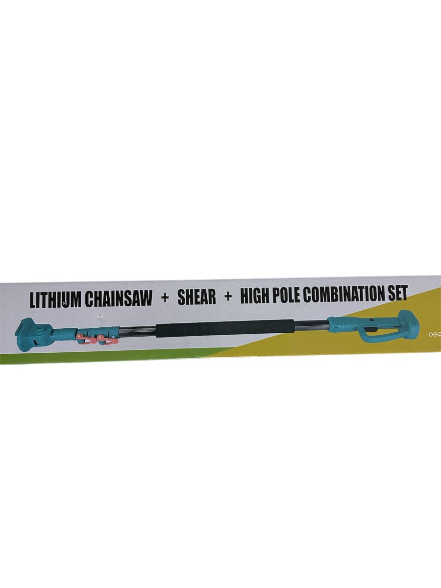 Set Foarfecă Electrică + Fierăstrău cu Braț Telescopic 48V, 2 Acumulatori Li-Ion, Tăiere Crengi și Pomii