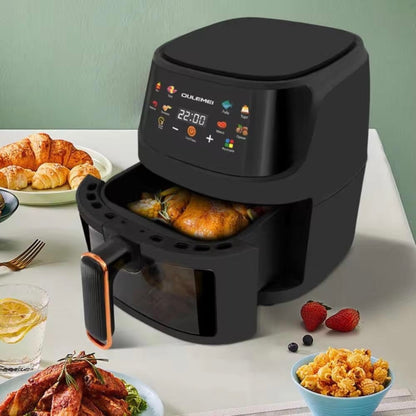 Friteuză cu aer cald SILVER LOVE, 8 L, 2400W, afișaj digital, cos transparent