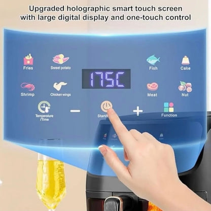 Friteuză cu aer cald SILVER LOVE, 8 L, 2400W, afișaj digital, cos transparent