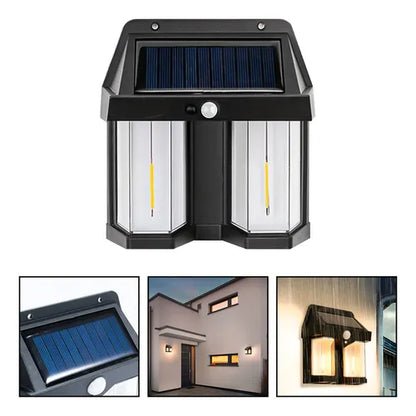 Lampă LED Solară Exterior, Cu Senzor De Mișcare, 3 Moduri, Lumină Caldă