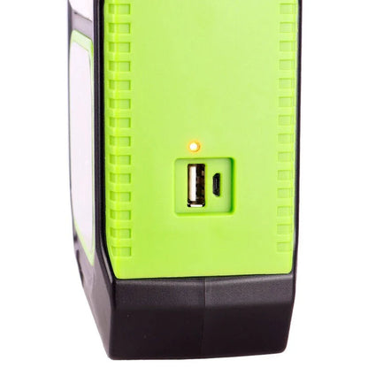 Lanternă Multifuncțională cu Panou Solar, USB, 10W – Verde.