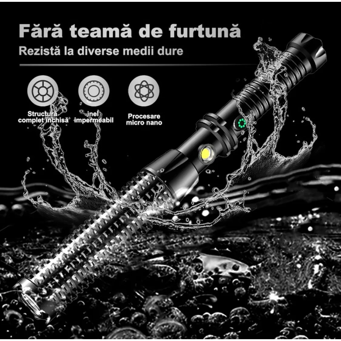 lanternă puternică, lampă de apărare de urgență cu lanternă LED