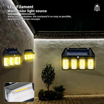 Lampă Solară Exterior, 4 LED, Cu Senzor De Mișcare, 3 Moduri, Lumină Caldă.