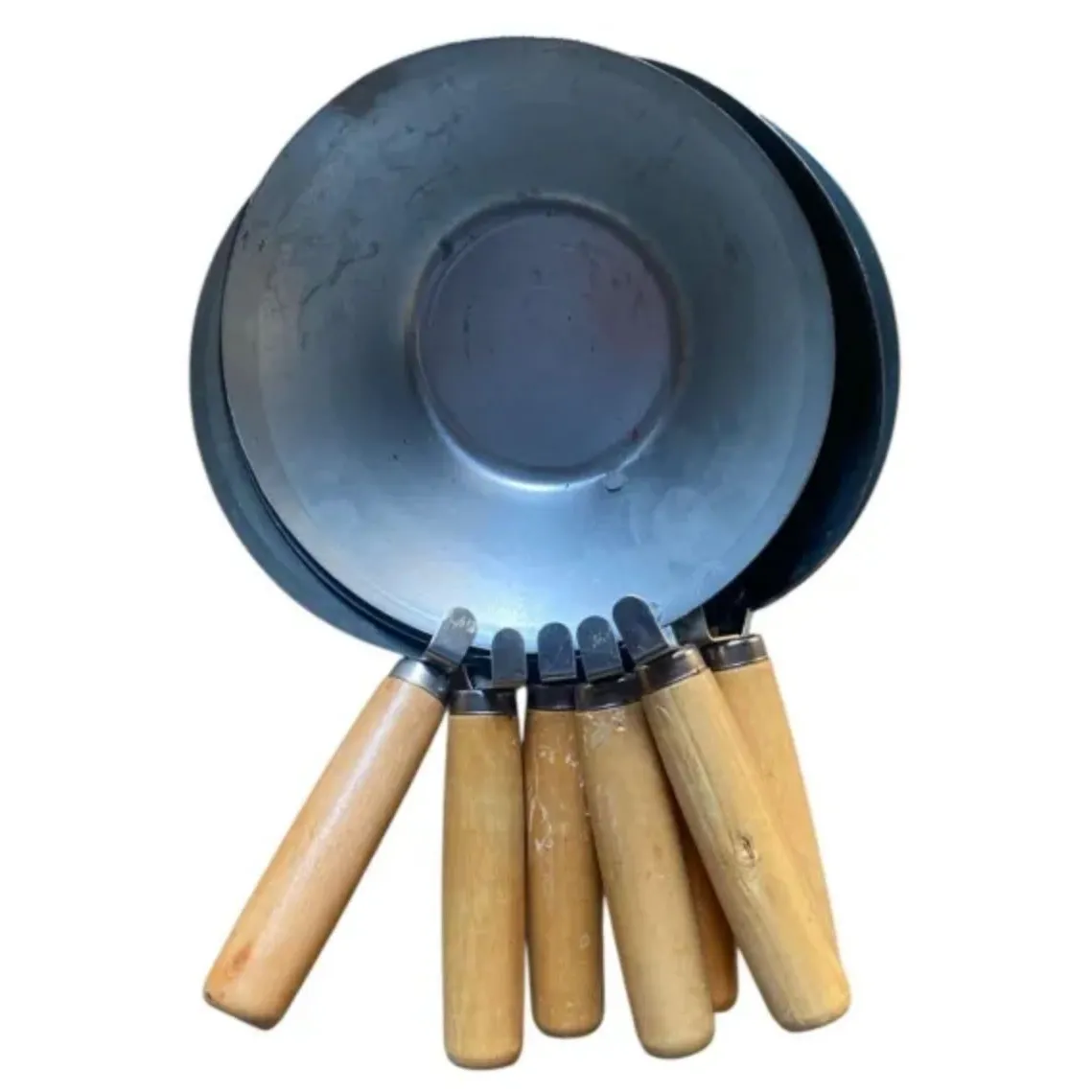 Cancioc Pentru Constructii si Uz Casnic, Inox, Maner Lemn, Diametru 18.5 cm, Argintiu/Maro