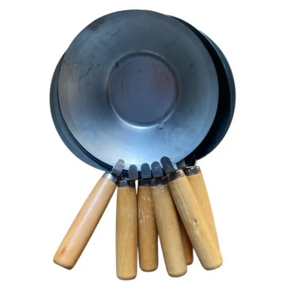 Cancioc Pentru Constructii si Uz Casnic, Inox, Maner Lemn, Diametru 18.5 cm, Argintiu/Maro