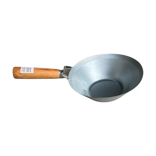 Cancioc Pentru Constructii si Uz Casnic, Inox, Maner Lemn, Diametru 18.5 cm, Argintiu/Maro