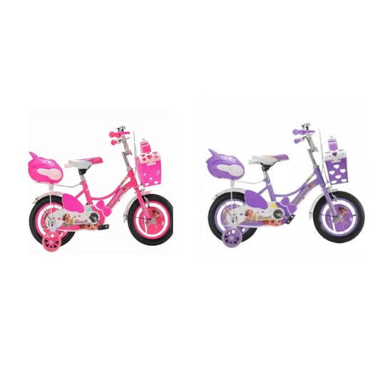 Bicicletă Copii 16 Inch, Cu Roți Ajutătoare, Coș Și Portbagaj (4-8 Ani).