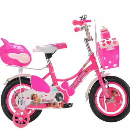 Bicicletă Copii 16 Inch, Cu Roți Ajutătoare, Coș Și Portbagaj (4-8 Ani).