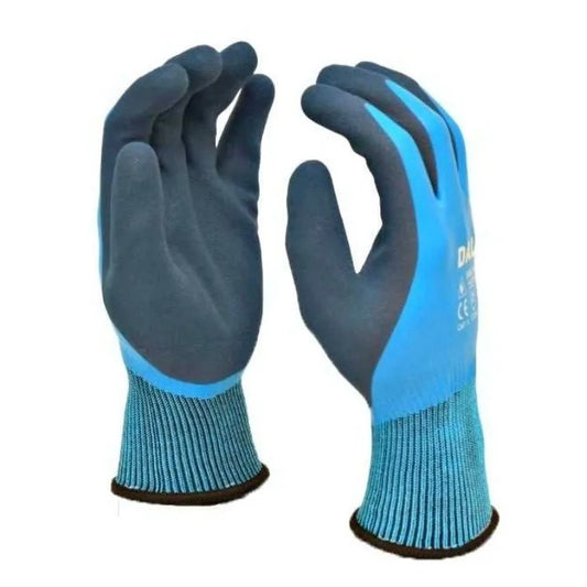 Manusi De Protectie 12/set, Cu Eticheta, Acoperite Cu Latex, Marimea 10, Albastru Si Negru