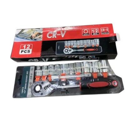 Set De Chei Tubulare Și Clichet 1\2" 12Buc