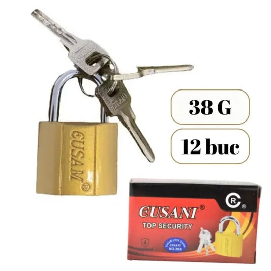 Lacat Gusam 38g Cu 3 Chei, 12 Buc/Set