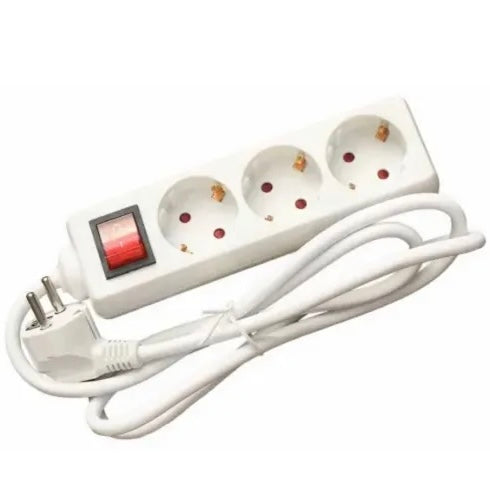 Prelungitor Cu 3 Prize, 3M, Buton Rosu