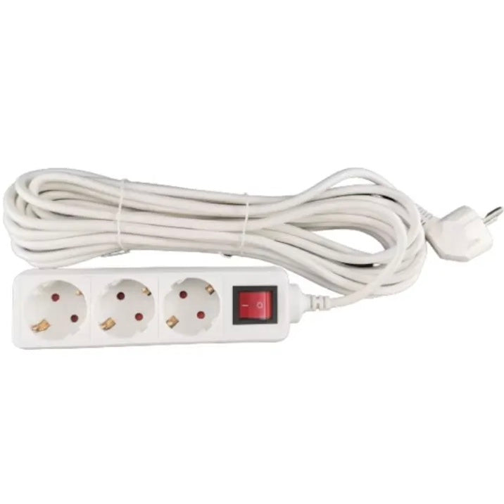 Prelungitor Cu 3 Prize, 3M, Buton Rosu