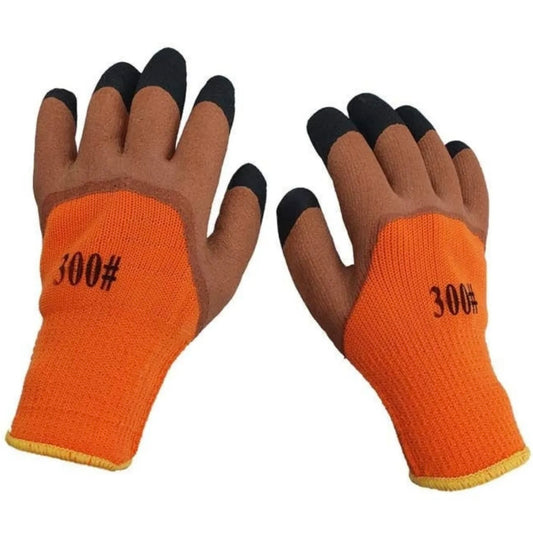 Manusi Cu Eticheta Material Gros 10/Set, Marimea Nr10, Maro Negru Si Portocaliu