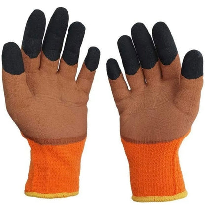 Manusi Cu Eticheta Material Gros 10/Set, Marimea Nr10, Maro Negru Si Portocaliu