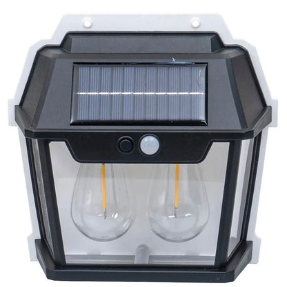 Lampa Solara de Perete-cu 2 Becuri LED, Putere 28W, Senzor de Miscare, 3 Moduri de Lumina