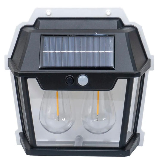 Lampa Solara de Perete-cu 2 Becuri LED, Putere 28W, Senzor de Miscare, 3 Moduri de Lumina