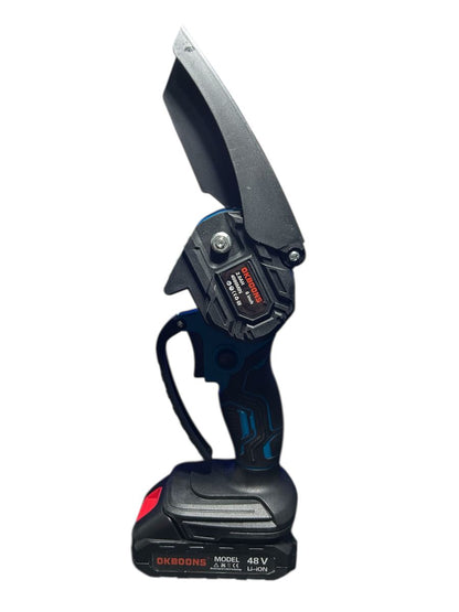 Set Foarfecă Electrică + Fierăstrău cu Lanț Portabil 48V, 2 Acumulatori Li-Ion, Cutie Transport