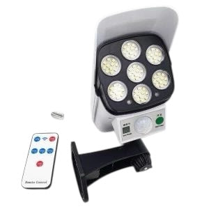 Lampă Solară de Perete, cu Senzor de Mișcare, 77 LED-uri, Telecomandă, Rezistentă la Intemperii.